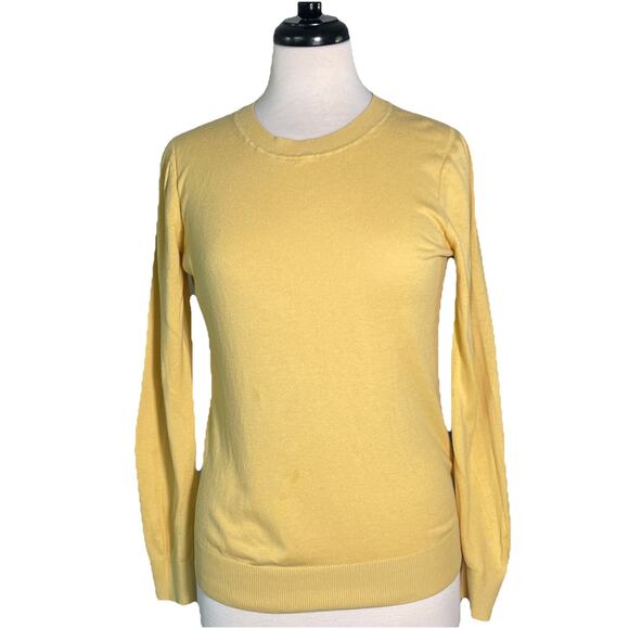 Banana Republic Long Sleeve Crew Neck Lemon Yellow Medium - Picture 1 of 3
